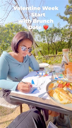 Valentine Week start with Brunch Date ❤️#brunch #date #love #couple #cafe #food #nature #forest
