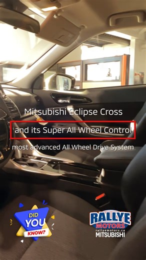 Rallye Motors Auto Group on Instagram: "💡 Did you know… The Mitsubishi Eclipse Cross is equipped with Super All-Wheel Control (S-AWC) Mitsubishi’s advanced all-wheel drive system designed to improve handling, stability, and driver confidence. Whether you’re navigating city streets or Canadian weather conditions, S-AWC helps deliver control when it matters most. 📍 Visit Rallye Motors Mitsubishi and experience the Eclipse Cross for yourself. #DidYouKnow #RallyeMotors #MitsubishiCanada #EclipseCr