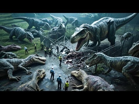 Mutant dinosaur feigns death, lures staff, then shatters its enclosure in a bloody rampage！【侏罗纪入侵】