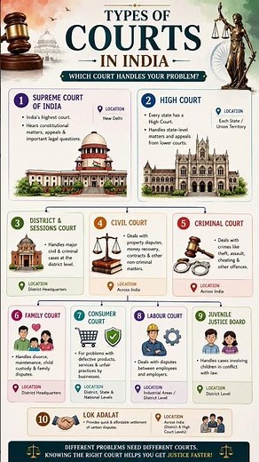 Types of Courts in India Explained | Supreme Court to Lok Adalat | Indian Legal System