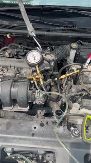 Testing the fuel pump pressure on a 17 Sentra after doing timing, chain, and upper oil pan