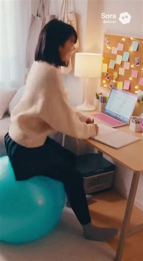 バランスボールチャレンジで集中力アップ