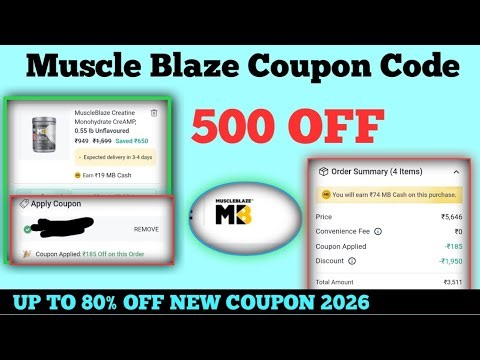Muscle Blaze Coupon Code || Coupon Code for Muscleblaze
