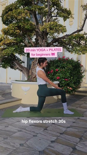 20 min Yogalates class for beginners 🎀 #yoga #pilatesworkout
