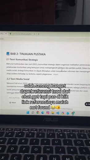 Kalian sering juga ga dapetin case cari referensi di chatgpt tapi malah not found kaya gini? Ternyata ada hacksnya loh biar bisa dapetin yang asli Kalo mau cek plagiasi, ceknya du manuru.id ya karna aman no repository!! #skripsi #skripsihack #penelitian #wisuda2026 #sidangskripsi