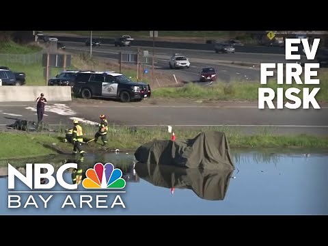 Crash involving electric car leads to hazmat cleanup in Petaluma