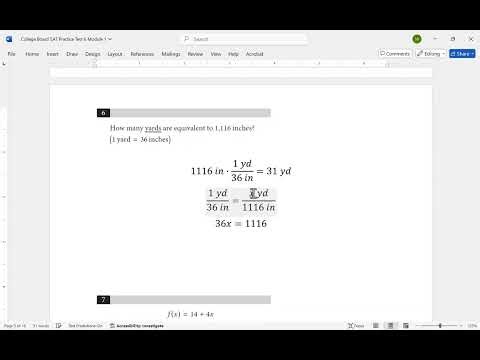 SAT Math Practice Test 6 Module 1 College Board 2025-2026