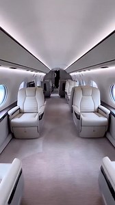 Let‘s have a look inside Gulfstream G700 🛩️ • The G700 is truly a massive aircraft, not only from the outside. The windows are no joke either. They’re the biggest windows on any private jet and offer amazing views. • The cabin features a huge 10ft galley with all the gadgets you could imagine. The seats are more comfortable than your recliner at home and convert into homely beds if you want to make time pass a bit faster on your nonstop 17 hour flight. • The spacey bathroom in the back of the c