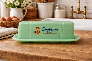 Vintage Style Sunbeam Bread Jadeite Butter Dish - Etsy Canada