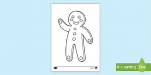 Gingerbread Man Waving Colouring Sheet
