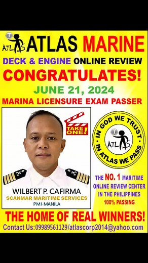 Congratulations on Passing the Marina Licensure Examination! | Atlas Tacloban Review Center