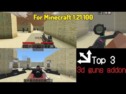 Top 3 3D Guns Addon for*Minecraft* 1.21.100+ #mcpe #gunaddon ‪@Xboygamingz‬