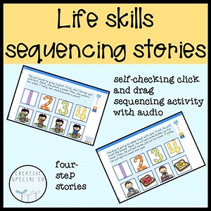 Boom Cards for Distance Learning: Daily Living Skills Sequencing Stories