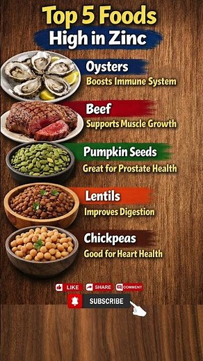 Top 5 Foods High in Zinc #healthylifestyle #healthyeating
