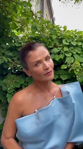 Danish supermodel #HelenaChristensen made a surprise appearance on the catwalk at Copenhagen Fashion Week, closing the @StineGoyaStudio SS24 show. Given that Christensen was born and raised in the city, it was a fitting end to the show entitled ‘Homecoming’. Hit the link in bio for a closer look at her baby-blue ensemble and matching non-shoe. _ via British Vogue Captured by @MarieThomsenBaby and @Chan_Ely. | Style Revolver