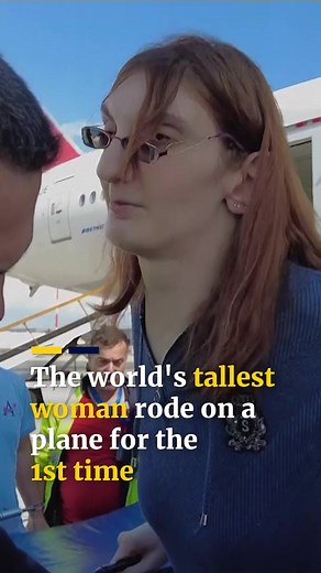 114K views · 583 reactions | The world’s tallest woman rode on a plane for the first time. #tallestwoman #plane #tallest #scmpnews | South China Morning Post | Facebook