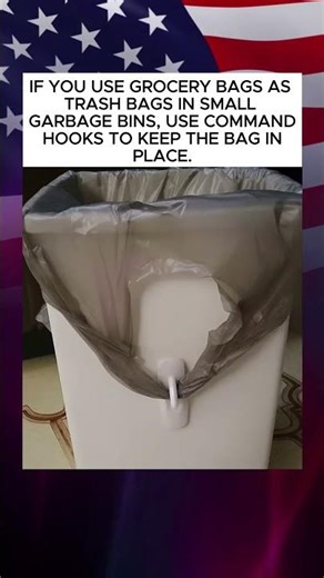If You Use Grocery Bags As Trash Bags In Small Bins, Use Command Hooks To Keep Them In Place