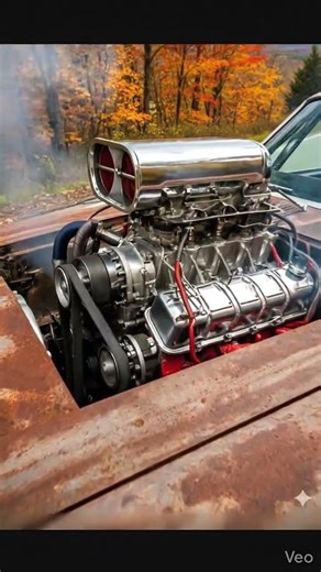 Rusty Muscle Car Engine Start — Supercharged Beast Awakens!