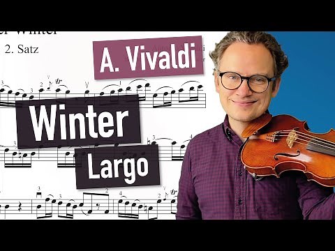 A. Vivaldi - Winter (Largo) - The Four Seasons | violin sheet music | piano accompaniment
