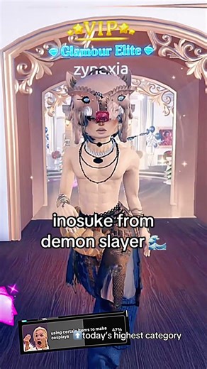 making INOSUKE from demon slayer using a NEW DTI HACK #demonslayer #inosuke #dresstoimpress