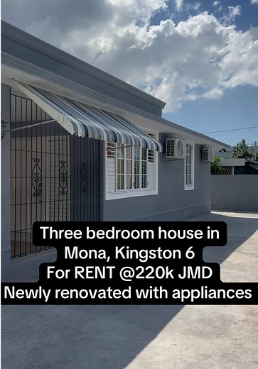 ✨ Newly Renovated 3-Bedroom in Mona – Kingston 6 Fully equipped with appliances ✔️ Prime location ✔️ Perfect for families & young professionals ✔️ 💰 $220,000 JMD per month 📍 Steps away from UWI, major amenities & everything K6 has to offer. Send a DM to schedule a viewing! #newlisting#3bedroomforrent#apartmentforrent#kingstonjamaica#houseforrent
