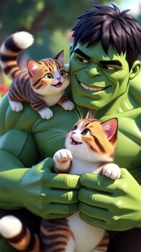 “Hulk and the Playful Cat – Adorable Friendship!”📝 Description #cat #hulk