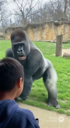Gorilla accident at the zoo #zoo #crazy #animals #gorilla ￼