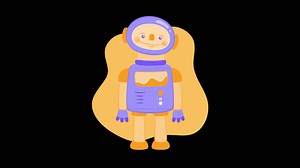 Cute Cartoon Astronaut | Free Stock Video Footage