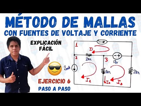 MESH METHOD with VOLTAGE and CURRENT SOURCES ⮞ 1 SOLVED Exercise ✔️ EASY in 6 STEPS 😱