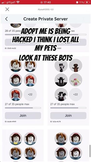 Bots in Adopt me 🫣🥺😭