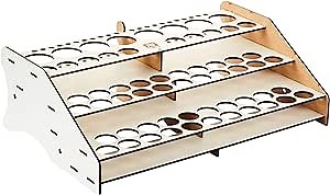 Vallejo - Front Paint Storage Rack for Scale Models and Miniatures | Capacity for 52 Bottles of 18 ml. (0.6 fl.oz.), 8 Bottles of 35 ml. (1.18 fl.oz.) or 60 ml. (2.02 fl.oz.) and 22 Brushes