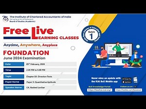 Direction Tests Video Lecture | Crash Course for CA Foundation