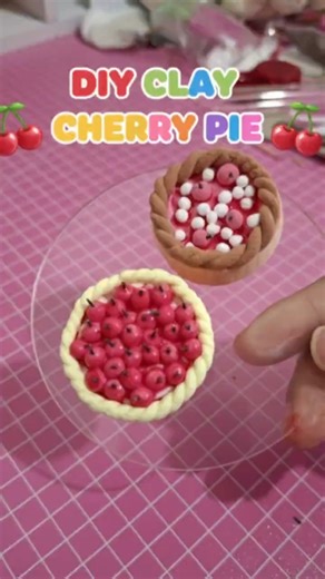 so yummy🫓DIY Clay Cherry Pie #diy #clay