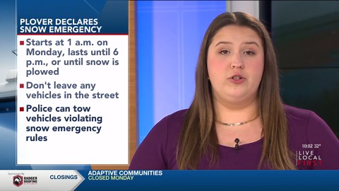 Stevens Point, Village of Plover declare snow emergencies as winter storm hits