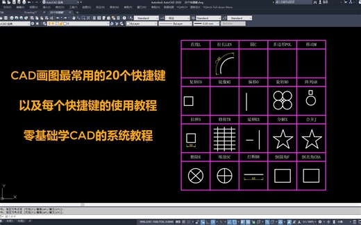 CAD最常用的20个快捷键，零基础学CAD必备教程，建议收藏
