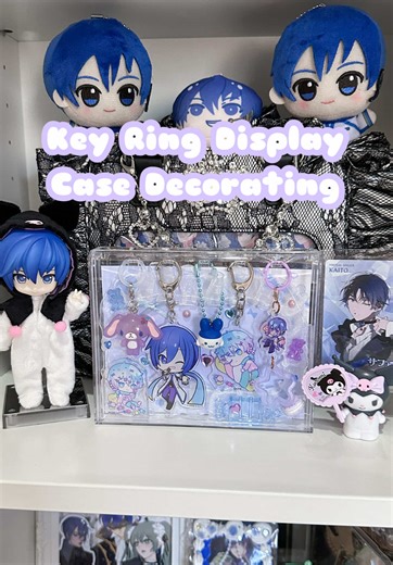 I got this key ring display case from daiso years ago and found it and decided to decorate it! ^^💕 What do you think? • • • #oshikatsu #vocaloid #kaito #trinkets #deco ౨ৎ oshikatsu vocaloid kaito trinkets diy deco decorate 推し活