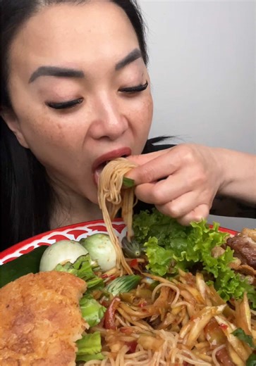 Delicious Loaded Papaya Salad Eating ASMR TikTok Video