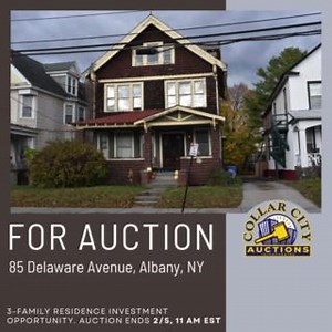 🏡 Investment Opportunity in Albany, NY! Secured Creditor Real Estate Auction: 3-Family Residence Nestled in the Delaware Avenue Area, in Close Proximity to a Movie Theater, Restaurants, the Hackett Bike trail, & Lincoln Park. Check out the listing for full info and photos: https://collarcityauctions.com/servlet/Search.do?auctionId=1114 | Collar City Auctions, Inc.