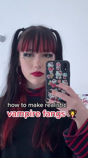 results at the end :) #halloween #halloweenideas #tiktokhalloween2021 #tiktokhalloween #vampire #vampirefangs #vampirefangstutorial #marceline
