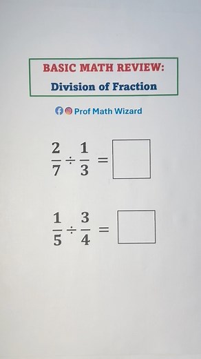 Math Review: FRACTIONS #mathematics #maths | Prof Math Wizard