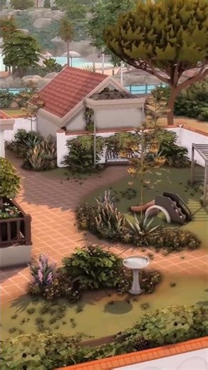 Let's Landscape Mediterranean Style!☀️No CC Speed Build in Sims 4