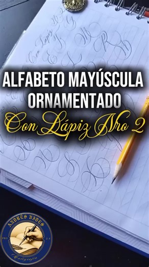 Caligrafía Cursiva. Alfabeto de Mayúsculas Ornamentadas. Escribe con lápiz y mejora tu escritura. #caligrafíaletrasamano #caligrafia #aprendeaescribir #escrituraelegante #caligrafíacursiva