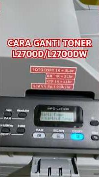 Cara ganti toner brother L2700D / L2700DW #printer #brother #reset