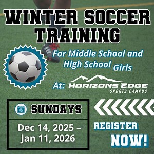 Ready to level up before spring season? ⚽ Our Indoor Girls Soccer Academy gives you 5 weeks of guided training, technical work, and small-sided play led by local coaches and guest trainers. Perfect for players who want to enter the season faster, sharper, and more confident. Register now to save your spot! | Horizons Edge Sports Campus
