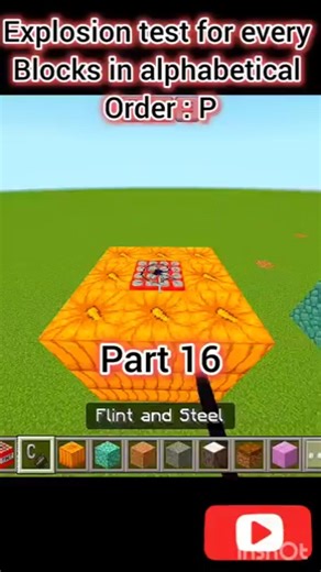 explosion test for every blocks in alphabetical order part 16 #shorts