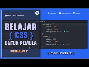 Belajar HTML Dan CSS Dari Nol Untuk Pemula | Dimensi Pada CSS Cara Menentukan Lebar dan Tinggi CSS