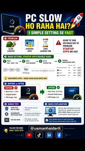PC Slow Ho Raha Hai? 1 Setting Se Speed Fast 🚀 | Fix Slow Computer in 1 Minute #windows