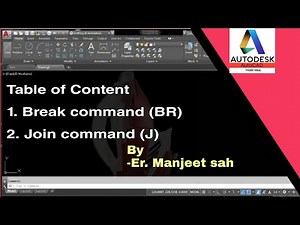 BREAK and JOIN tools of AutoCAD| How to break and join lines or objects in autocad.
