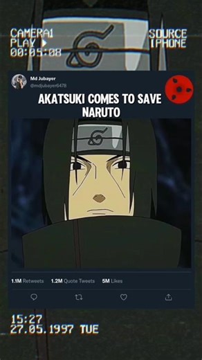 AKATSUKI COMES TO SAVE NARUTO #naruto #anime #kakashi #ltachi #comes