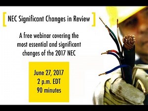 2017 NEC Significant Changes in Review